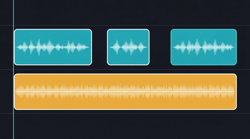 Music volume dips under every stretch of speech