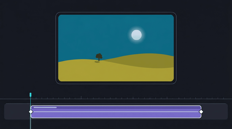 A slow push-in keyframed over the clip's length